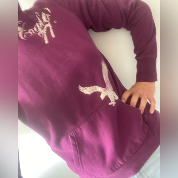 American eagle outfitter AE hoodie eagle fleece purple - Picture 5 of 5